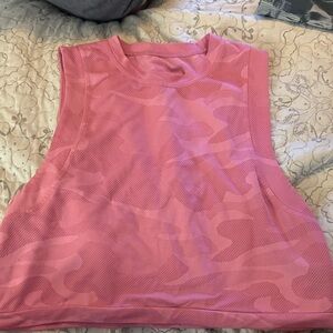 Pink Camouflage Sleeveless Top